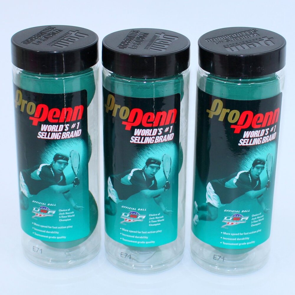 PRO PENN HD Green Racquetballs Lot Of 3 Cans